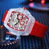 Mens Watch Brand Transparent Plastic Waterproof Fashion Sports Silicone Quartz Watches for Men