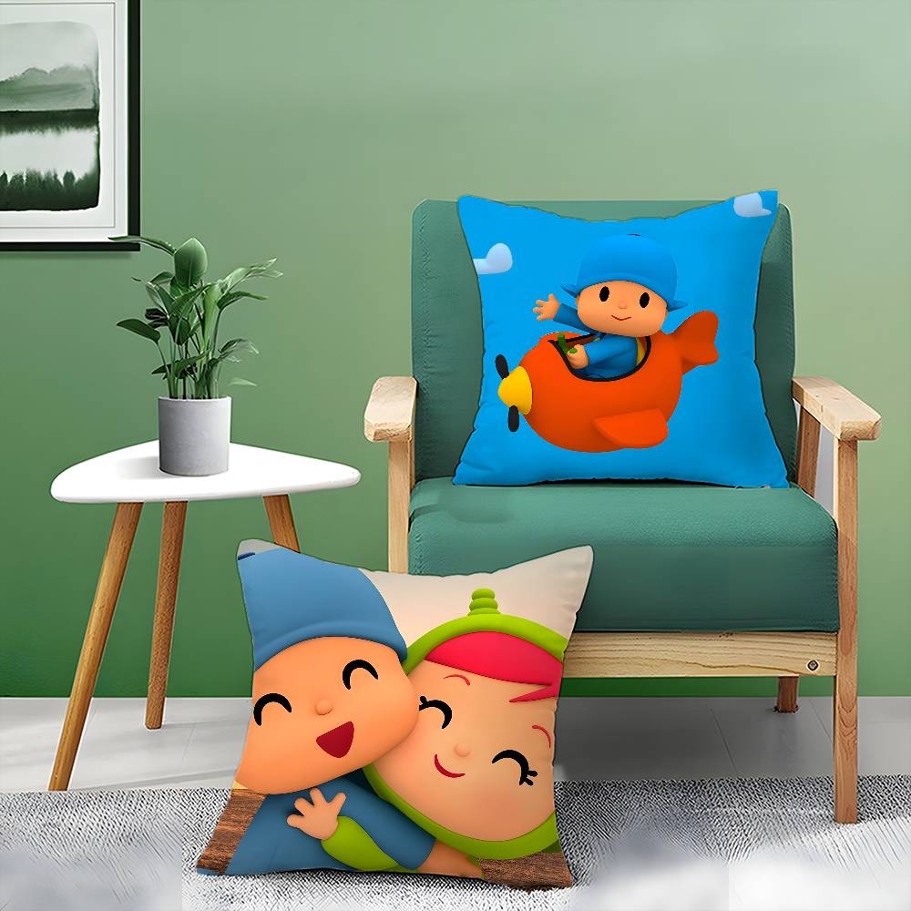 Милая наволочка с мультяшным принтом P-Pocoyo-MT, напечатанная, из матового флиса, подушка, нежная к коже, экологически чистая сублимационная печать
