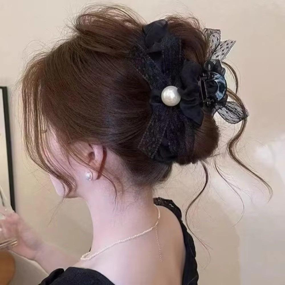 Back of Head Women Hair Clip Round Bead Shark Clip 2026 Hair Claws Hair Accessory
