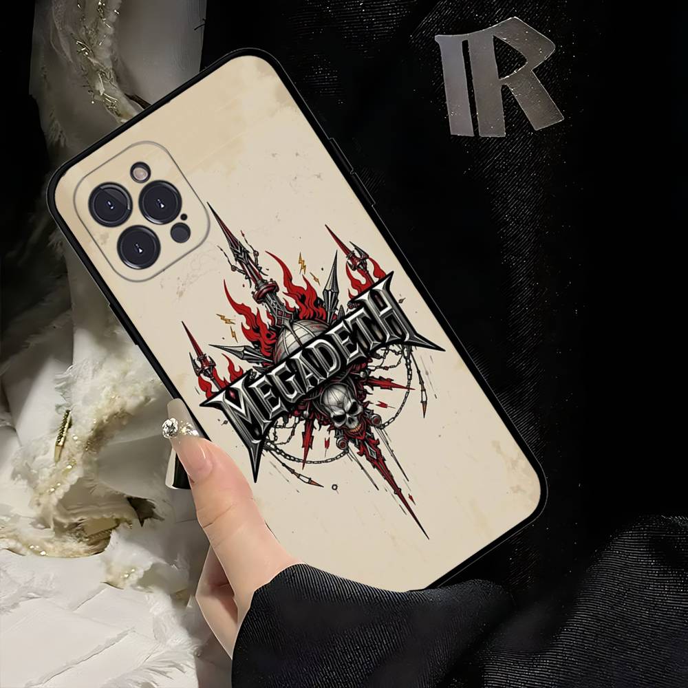 Музыкальная группа M-Megadeth Черный Мягкий Чехол Для Телефона Для IPhone 16 15 14 13 11 12 17 Pro Max Mini Plus