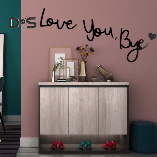Love You Bye Wooden Sign Wall Decoration Sign Family Entryway Decor Above Door Wall Art Sign for Valentine's Gift Home Entrance Hallway