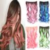Highlighted Piano Color Hairpiece Clip In Hair Extesnion One Piece with 5Clips Long Wavy Hair Brown Red Blue Colorful Hair