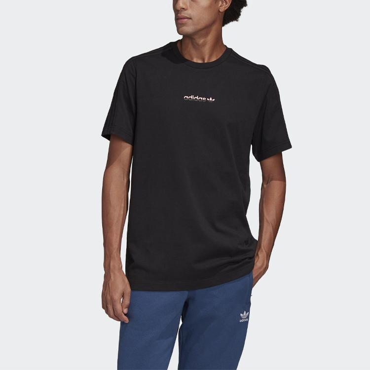 Adidas Originals Trefoil Eternal Flame Print Short Sleeve T-Shirt Men Tops Black GK5904