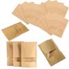 geneX Kraft Paper Zip Bags with Window, Gusset, Pack of 50 (14cm Wide X 20cm Long X 4cm Deep)
