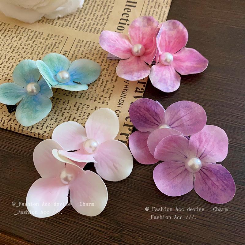 Весенняя заколка для волос с цветком из жемчуга - Пасторальный стиль, аксессуар-утиный клюв