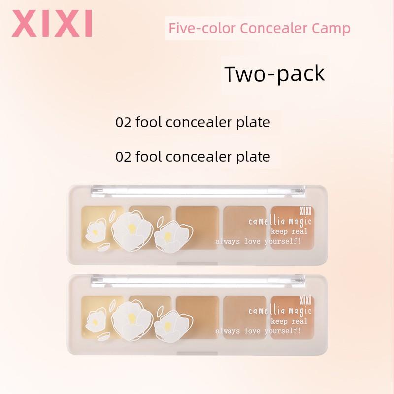 Xixi Five-Color Concealer Set, Concealer Palette for Women, Covers Spots, Acne Marks, Dark Circles, Brightens Tear Troughs, Affordable for Students