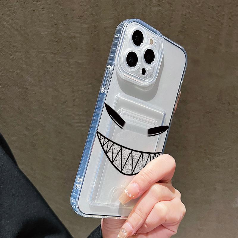 Card Slot Holder Silicone Wallet Pocket Case For iPhone 14 16 15 Max Infinix Note 30 Xiaomi 11T 13T 14T Samsung S23 S24 S25 Cover Clear Phone Bumper