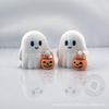 Halloween Little Ghost Pumpkin Ornament, Luminous Ghost Holding Pumpkin Ghost Creative Home Cute Decoration Pendulum