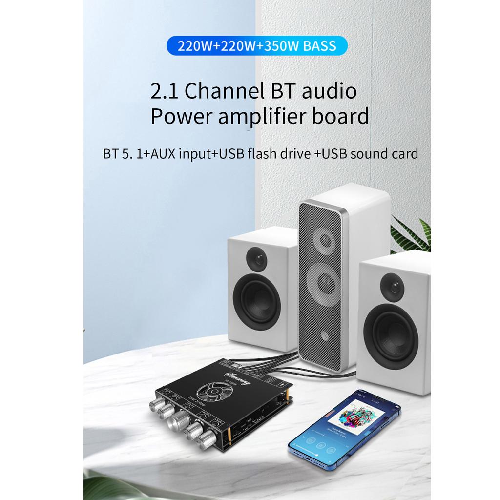 YS-S350H 2,1-канальный усилитель BT5.1 TPA3251 220Wx2 + 350W Платы усилителя звука сабвуфера высокой мощности