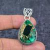 Натуральный медно-малахитовый драгоценный камень 925 пробы стерлингового серебра кулон-украшение 1,97" ET-4783