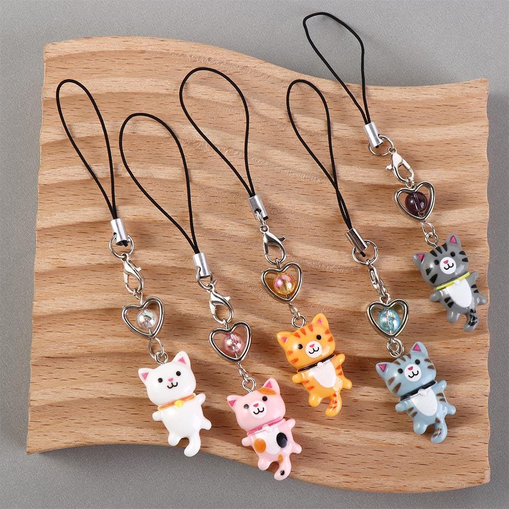 Cat Pendant Y2K Phone Charm Anti Lost Phone Lanyard Cat Phone Strap Backpack Ornament