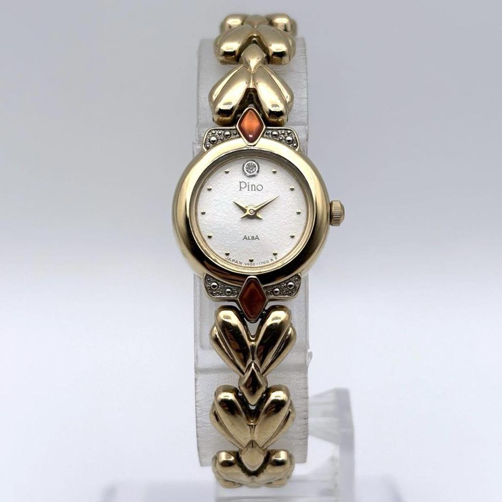 [USED] SEIKO ALBA Pino Quartz Color Stone Watch for Women
