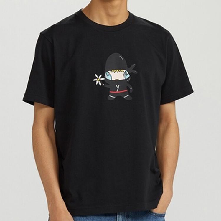 Uniqlo Футболка с принтом Хавьера Кальехи Унисекс Топы Черный 427280