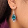 Natural Apatite Gemstone 925 Sterling Silver Jewelry Handmade Boho Earrings 1.9" EE-85-12