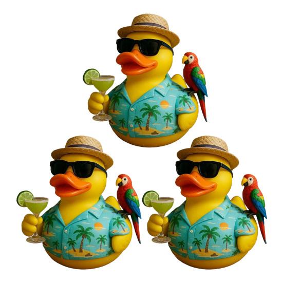 Tropical Jimmy Buffett Parrot Duck Ornament Island Vibes Decor Colorful