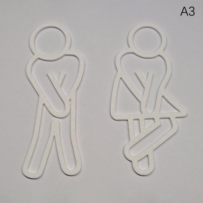 Hot  3D Printed Bathroom Door Sign Male & Female Restrooms Symbol Door Decor Restaurant Hotel Cafe Toilet Signage Wall Sticker