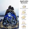 Wolves Night Customize Text Blanket Throw Personalized Blanket Soft Warm Cozy Suitable for Seaside Livingroom Office Chair Office