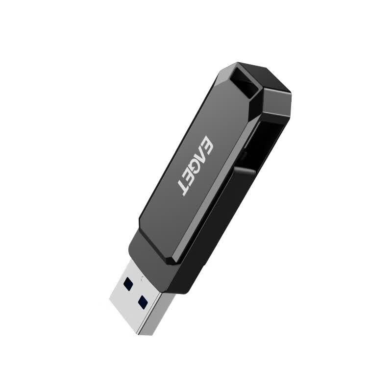 EAGET CF66 Двух-интерфейсный Type-C USB 3.2 Вращающийся Металлический USB-накопитель