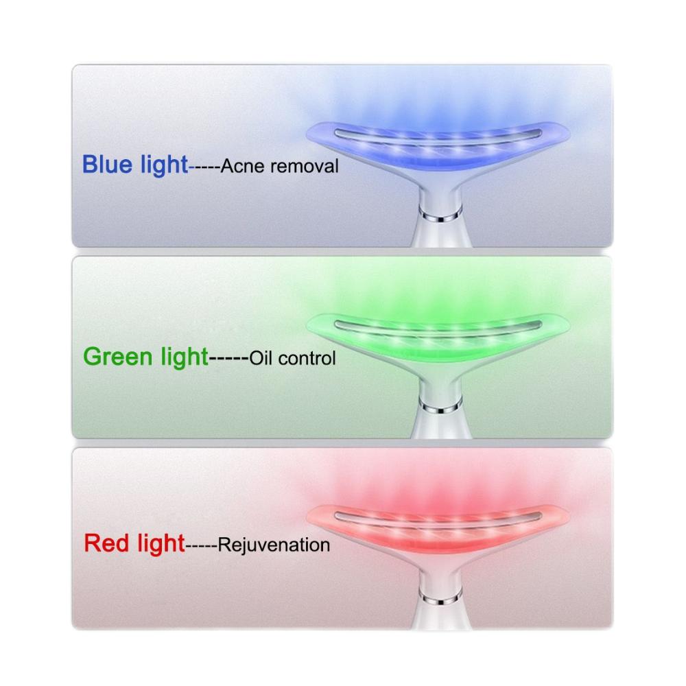 EMS LED Photon Уход за кожей Красота Инструмент для шеи Микротоковая подтяжка шеи Подтяжка лица Уменьшение двойного подбородка Для похудения лица Звуковой вибрационный массажер