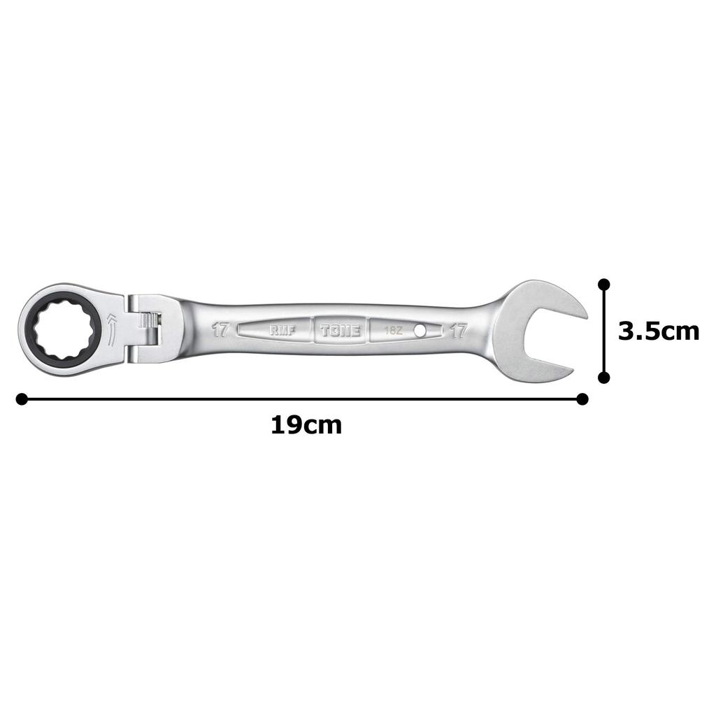 Ключ торцевой гаечный TONE Swing Ratchet Ширина под ключ 17 мм RMF-17