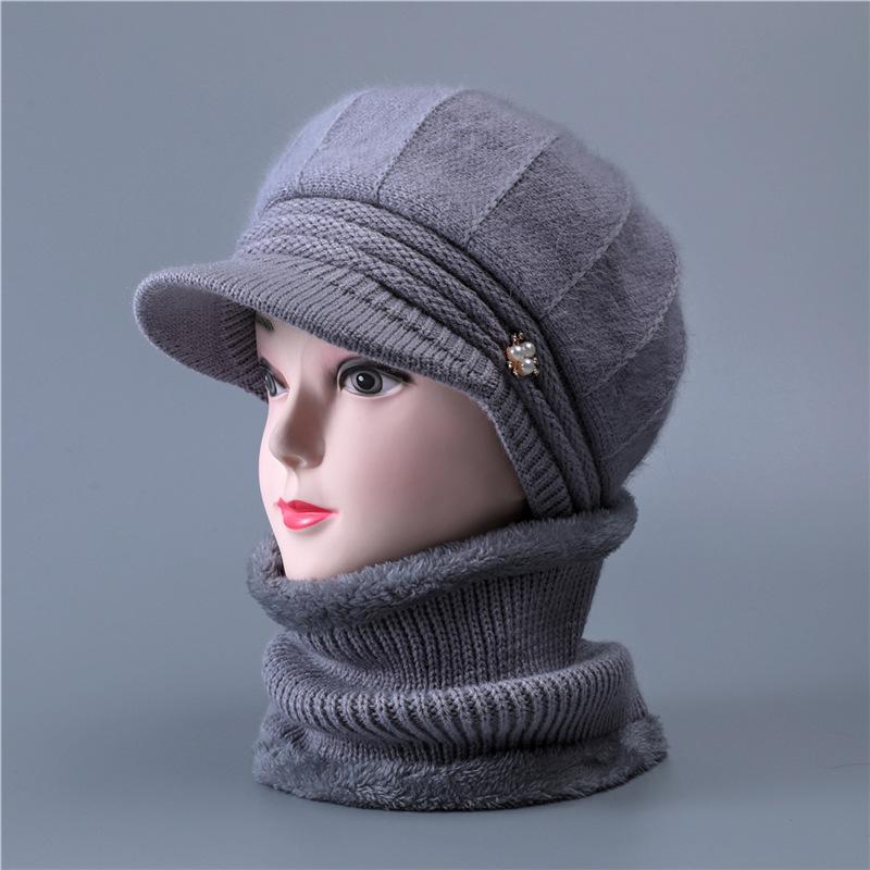 Winter hat female rabbit wool hat fleece thermal hat knitted hat