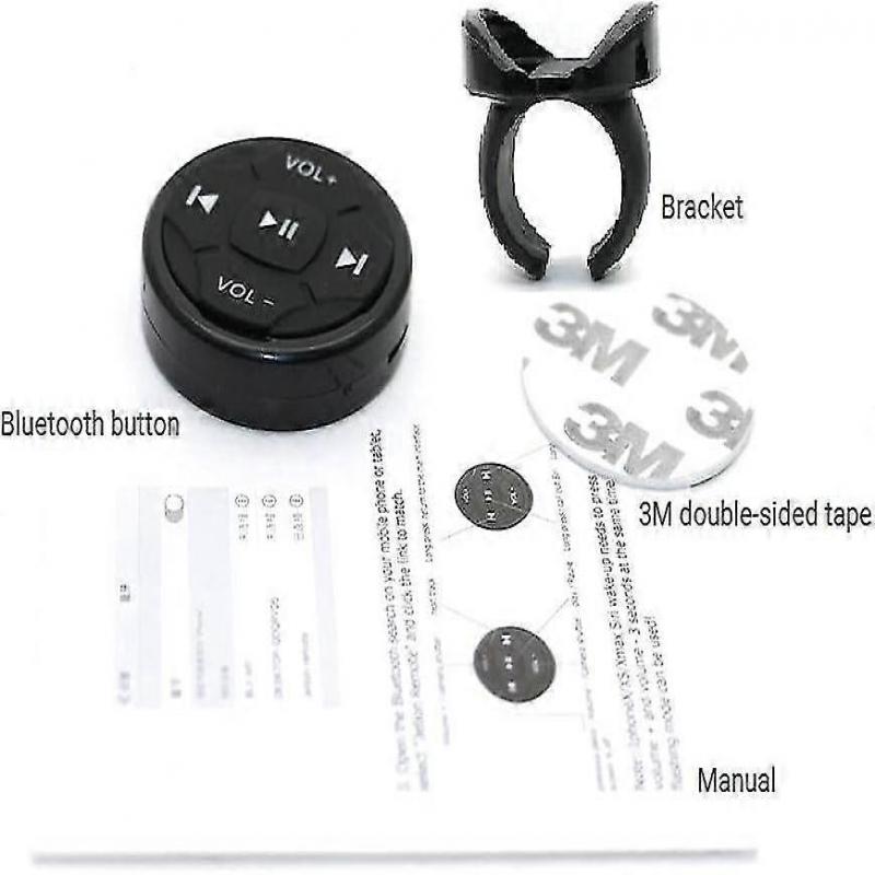 YuYue Electronic Wireless Bluetooth Media Button Remote Selfie Music Control Start Siri Way Compatible iPhone Apply To Car Motorcycle Steering Wheel W