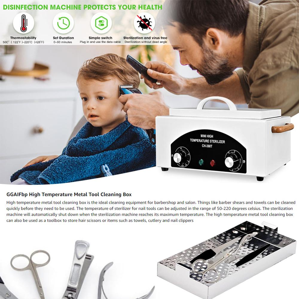 YIKOOLIN High Temperature Cleaning Box 1.5L With Timer Dry Heat Sterilizer For Sundry Beauty Hair Nail Metal Tools With Handle