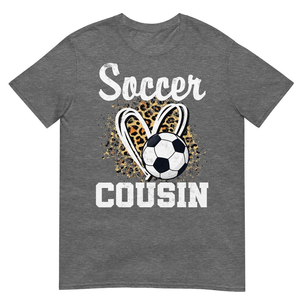 Soccer Cousin Leopard Heart Tshirt