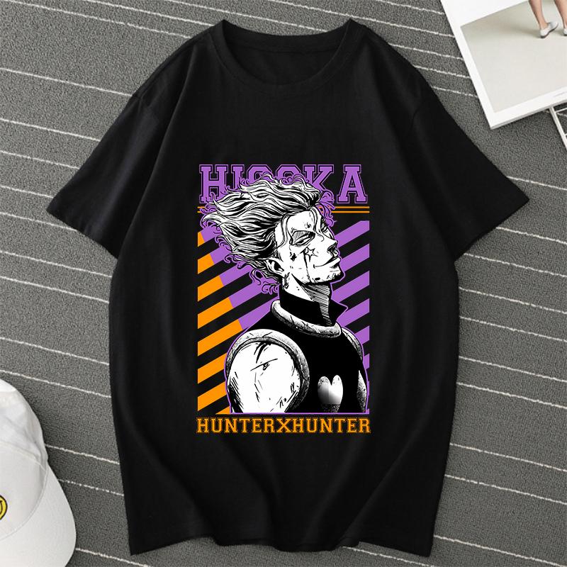 Винтажная мужская футболка Hunter X Hunter с коротким рукавом, футболка Killua Zoldyck, HXH футболка Hisoka, аниме манга, хип-хоп топы, футболка мужская