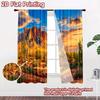 2D flat printing 2pcs Window Curtains Desert Mountain Landscape Saguaro Cacti Digital Printed Polyester Drapes Party Decorations