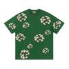 Cotton Short Sleeve T-Shirt With 3D Puff Floral Print Unisex Loose Fit Streetwear Tee