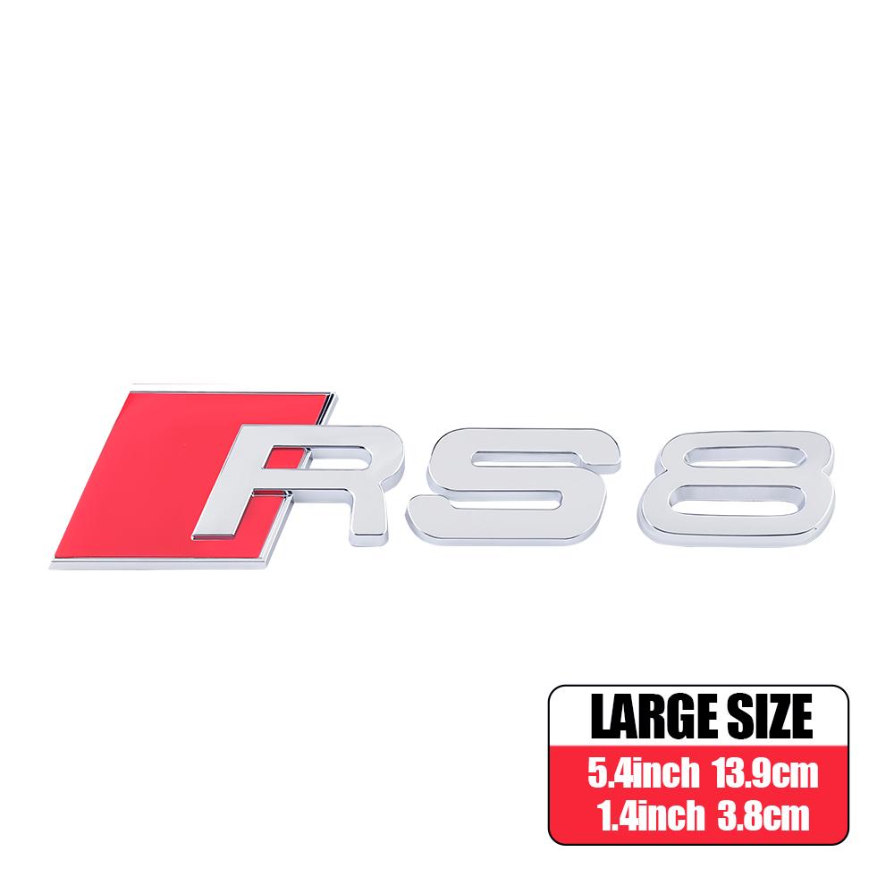 3D ABS RS3 RS4 RS5 RS6 RS7 RS8 Emblem Car Body Rear Trunk Decoration Stickers Accessories For Audi A4 A6 C7 8V B6 B7 Q7 B8 A3 8P