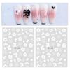 1 Sheet DIY Sticker Blossom White Cherry Nail Pattern Removable Long Lasting Spring Floral Adhesive