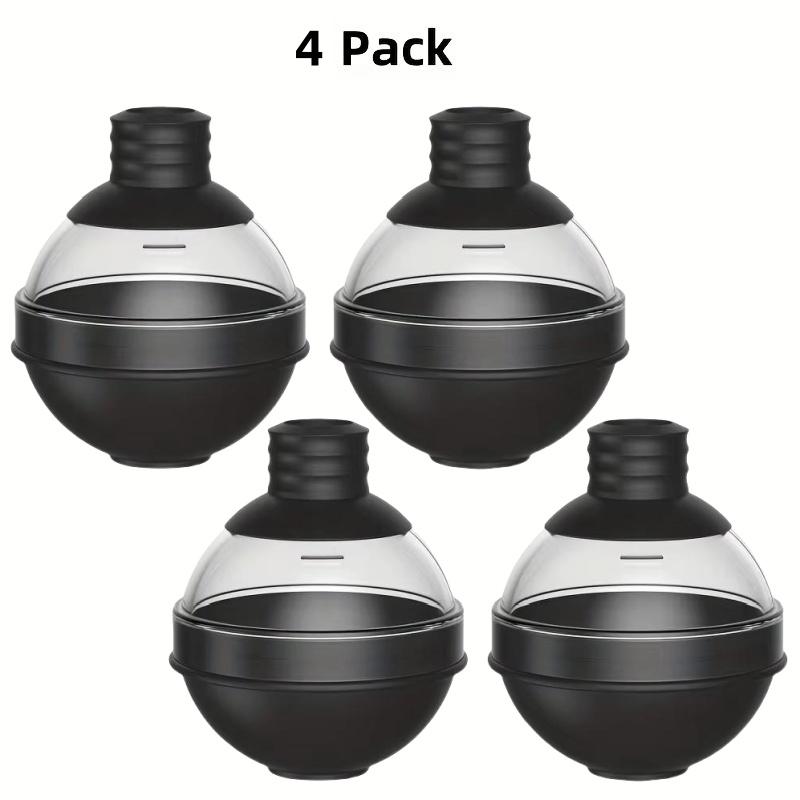 1/4Pack Silicone Ice Ball Maker 2.4Inch Whiskey Large Sphere Ice Mold with 2in1 Funnel Lid Cocktails Ice Cube Tool Kitchen Acces