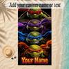 Beach TowelTeenage Mutant Ninja Turtles Custom Name Text Personalized Soft Towel for Beach Pool Indoor Home Decor Gift