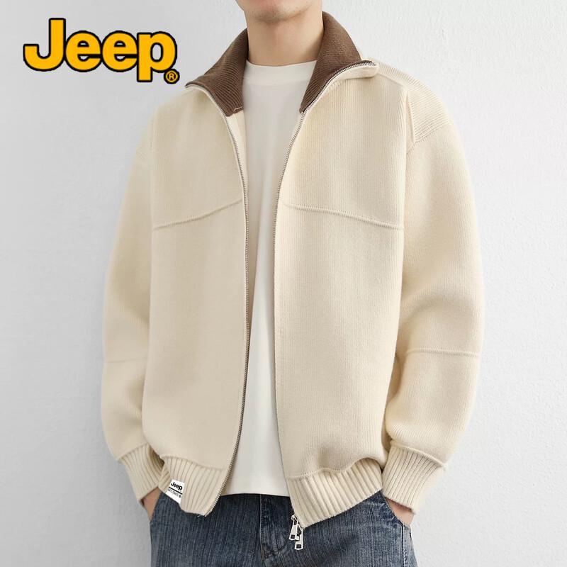 JEEP Men's Winter Stand-Collar Knit Cardigan