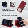 Магнитный кожаный чехол для iPhone 18 Pro Max с текстурой под коровью кожу и откидным держателем для карт