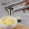 Dishwasher Safe Garlic Masher Stainless Steel Presser, Effortless Extended Handle Ginger Easy Clean Press Masher, Squeeze Manual Mincer for Kitchen
