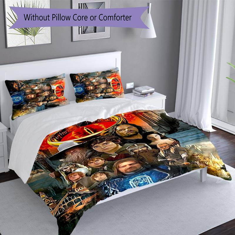 3pcs The Lord of the Rings1 pattern bedding set duvet cover set includes duvet cover &pillowcases, perfect all season bedroom decoration & gift