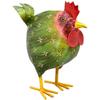Green metal rooster - rustic decoration for home and garden