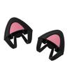 Kwmobile 2x Compatible Over-Ear Headphones with Cat Ears - Silicone Attachment for Headphones Up To 2.5-3.8cm Wide, BlackDark Pink