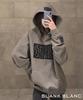 Blanc Blanc Pullover Long Street Loose Street Relaxed Oversized Fleece-Lined Hoodie, Sleeves, Printed, Style, Fall, Winter, Spring, Fit, Office,