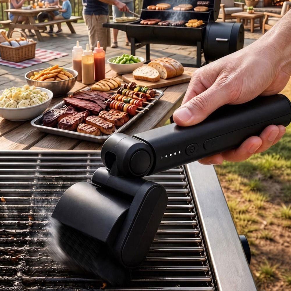 Detachable Electric Grill Brush Stainless Steel Barbecue Cleaner Tools  Outdoor Use