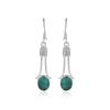 Faceted Green Emerald Silver Earring 925 Sterling Silver Handmade Jewelry Gift For Her