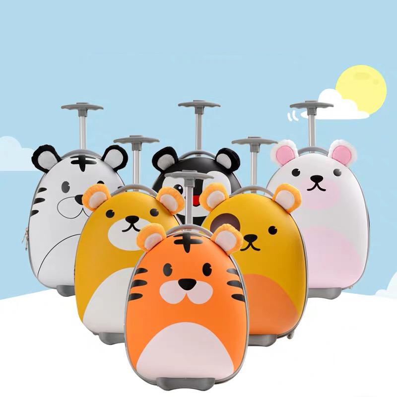 Kids Rolling Luggage Cartoon Tigers Penguins Suitcase On Wheels Children's Trolley Luggage Bag Cute Case Carry On Cabin Suitcase