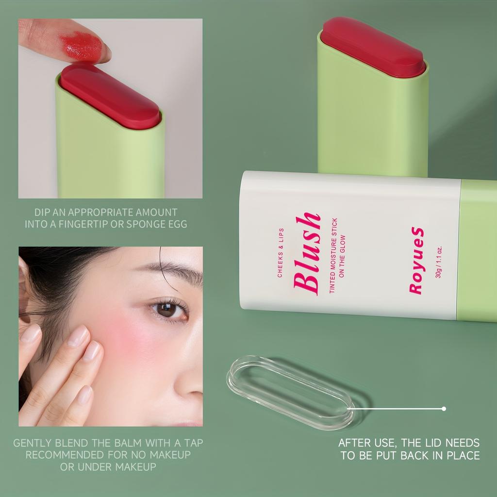 30g Blush Stick Blush Cream Brightening Contouring Stick Moisturizing Natural Nude Makeup Blush Cream Waterproof Multi-functional Solid Blush Rouge