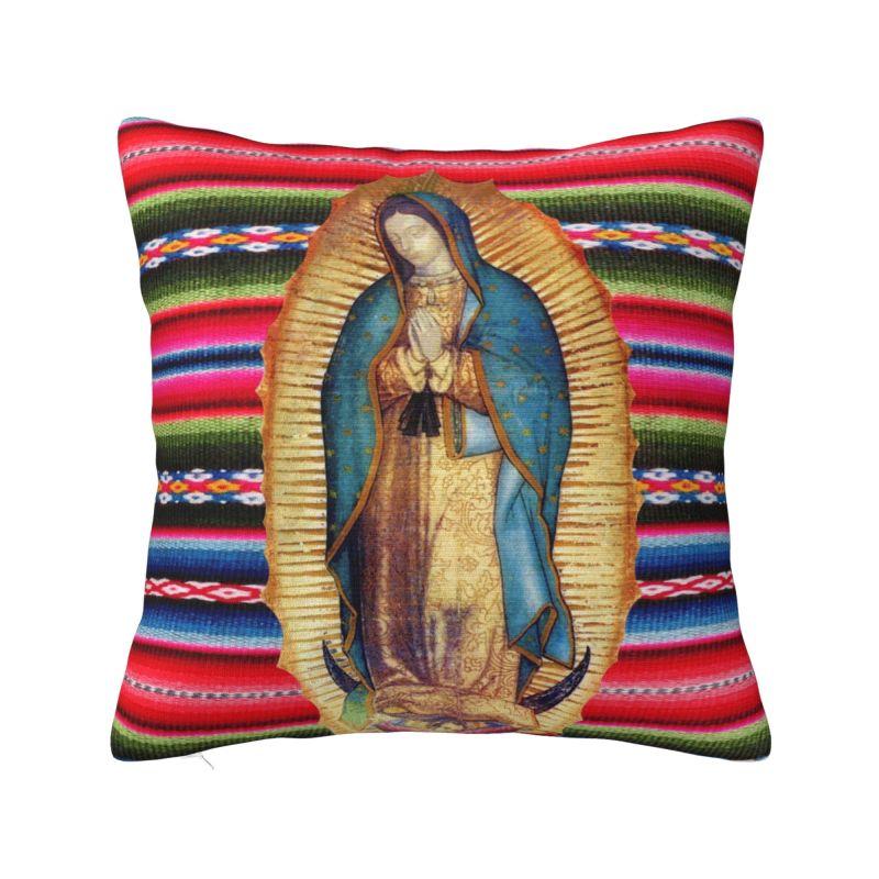 Virgin Mary Of Guadalupe Cushion Cover cm Soft Religious Art Throw Pillow Case Bedroom Decoration Bedding Sofa Pillowcase