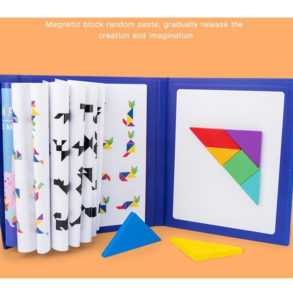Магнитная 3D-головоломка Jigsaw Tangram Game Монтессори Learning Обучающие настольные игры для рисования Игрушка в подарок для детей Головоломка