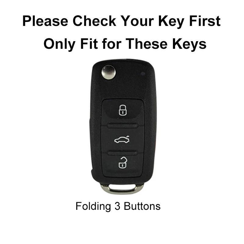 TPU Car Flip Key Case Cover Shell for Volkswagen VW Polo Golf Passat Tiguan Beetle Caddy T5 Up Eos Skoda Octavia Seat Leon Altea