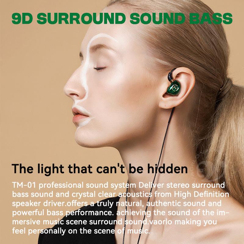 9D Surround HIFI Heavy Bass Wired Earphones Dynamic Music Headset With Mic Earbuds 3.5MM In Ear Wired Race Gaming Headphone